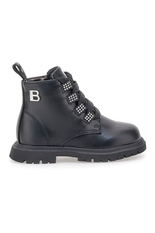 Laura Biagiotti AG1768616716 schwarze Schnürstiefeletten mit Reißverschluss