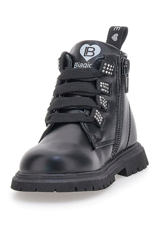 Laura Biagiotti AG1768616716 schwarze Schnürstiefeletten mit Reißverschluss