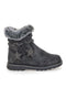 Schwarze Stiefeletten mit Glitzersternen und Pelzbesatz. Danke 1528