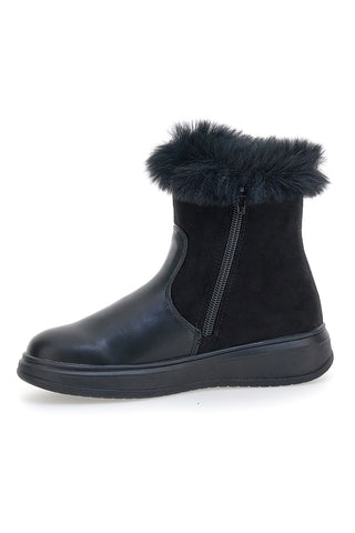 Schwarze Stiefeletten Grazia 1624 mit Glitzersternen und Fell