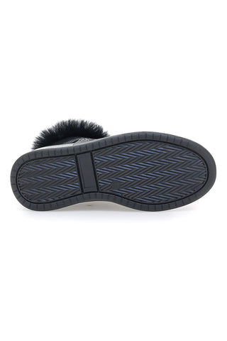 Schwarze Stiefeletten Grazia 1624 mit Glitzersternen und Fell