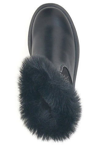 Schwarze Stiefeletten Grazia 1624 mit Glitzersternen und Fell
