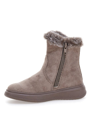 Grazia 1625 Stiefeletten aus Kunstfell und Glitzer in Taupe