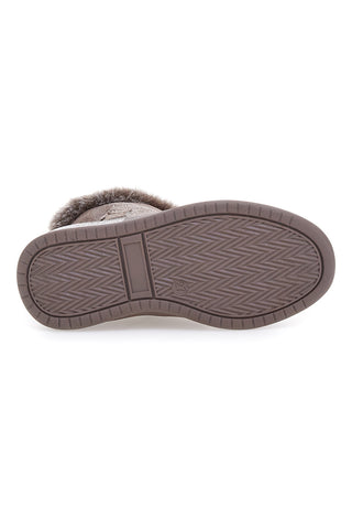 Grazia 1625 Stiefeletten aus Kunstfell und Glitzer in Taupe