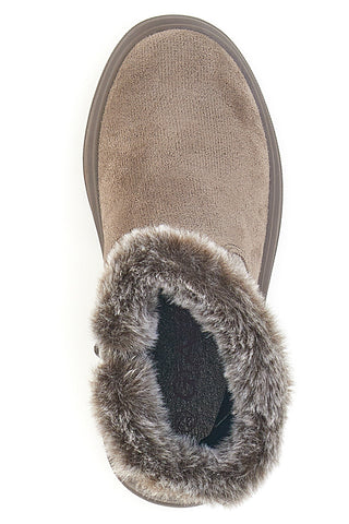 Grazia 1625 Stiefeletten aus Kunstfell und Glitzer in Taupe