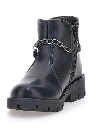 Stivaletti neri con catena e dettagli glitterati Grazia 1729