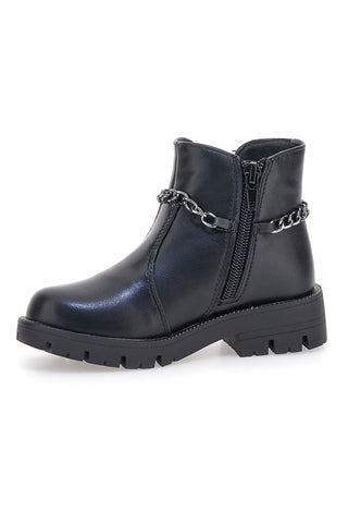 Stivaletti neri con catena e dettagli glitterati Grazia 1729