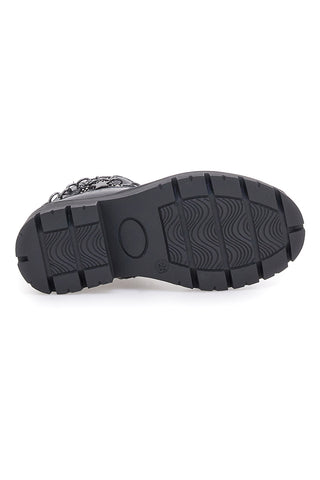 Stivaletti neri con catena e dettagli glitterati Grazia 1729