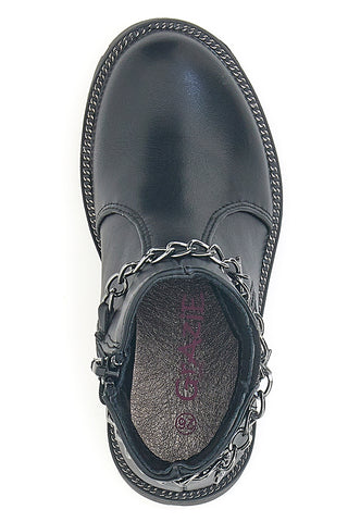Grazia 1729 schwarze Stiefeletten mit Ketten- und Glitzerdetails