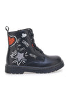 Grazia 1620 schwarze Stiefeletten mit Schriftzug und Glitzer