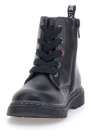 Grazia 1620 schwarze Stiefeletten mit Schriftzug und Glitzer