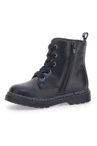 Grazia 1620 schwarze Stiefeletten mit Schriftzug und Glitzer