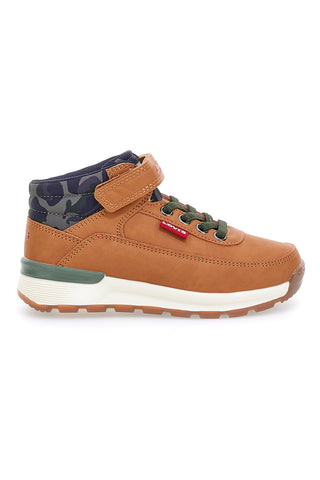 Sneakers mid marroni con dettagli camouflage Levi's Ascot Mini