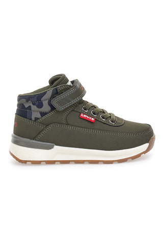 Levi's – Ascot Mini – Mid-Top-Sneaker in Grün mit Camouflage-Details