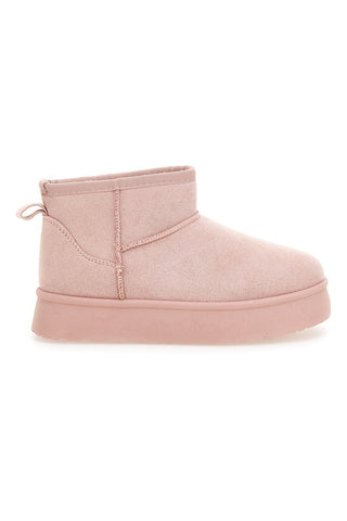 Stivaletti rosa con velcro e interno caldo con pelo Grazie Girls GB2029