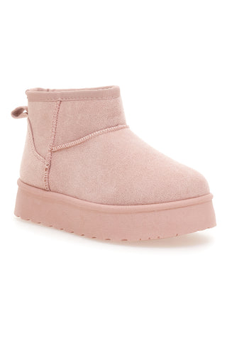 Pinke Stiefeletten mit Klettverschluss und warmem Fellfutter, Modell Thanks Girls GB2029