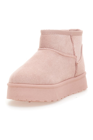 Pinke Stiefeletten mit Klettverschluss und warmem Fellfutter, Modell Thanks Girls GB2029