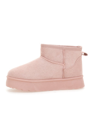 Pinke Stiefeletten mit Klettverschluss und warmem Fellfutter, Modell Thanks Girls GB2029