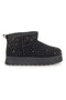 Schwarze Stiefeletten mit Strasssteinen und warmem Fellfutter. Danke Girls GB2030.