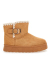 Grazie Mädchen GB2032 Leder-Ankle-Boots mit Schnalle und warmem Fellfutter