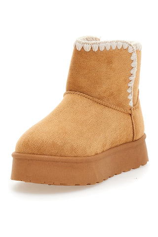 Grazie Mädchen GB2032 Leder-Ankle-Boots mit Schnalle und warmem Fellfutter