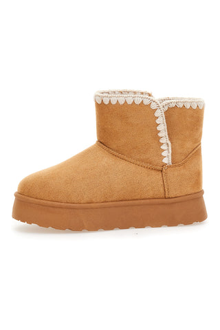 Grazie Mädchen GB2032 Leder-Ankle-Boots mit Schnalle und warmem Fellfutter