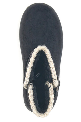 Schwarze Stiefeletten mit Schnalle und warmem Fellfutter, Modell Grazie Girls GB2032