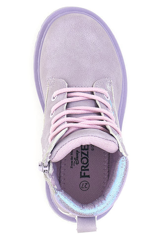 Scarponcini lilla con stampa Frozen e zip laterale Frozen D4310712S