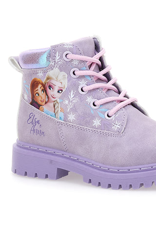 Scarponcini lilla con stampa Frozen e zip laterale Frozen D4310712S