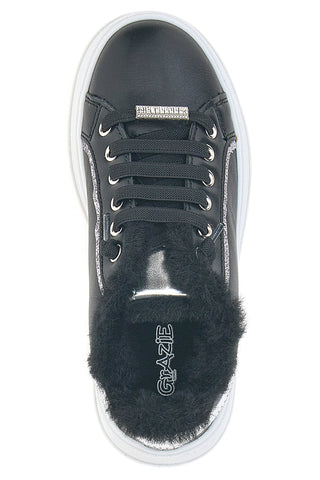 Sneakers nere con pelliccia e dettagli metallici Grazie Girl 153451