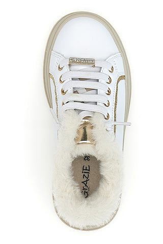 Sneakers bianche con interno in pelliccia Grazie Girl 153451