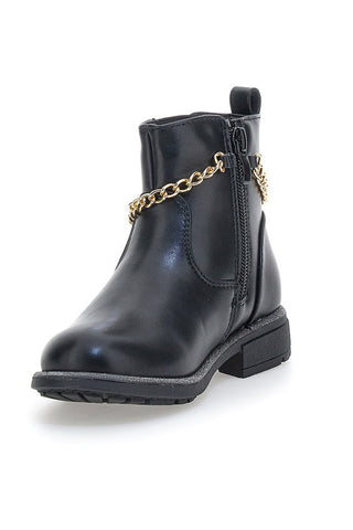 Anfibi neri con catena decorativa Grazia Girl 456456