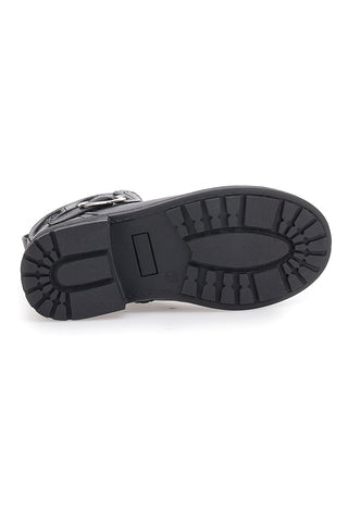Schwarze Stiefeletten mit Glitzerherzen und Herzschnalle Grazie Girl 456459