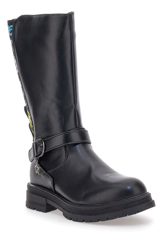 Stivali neri con scritte colorate e stella pendente Grazie Girl 590334