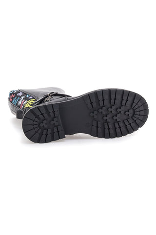 Stivali neri con scritte colorate e stella pendente Grazie Girl 590334