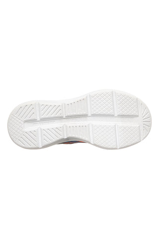 Orange-grauer Sneaker mit Riemen und elastischen Schnürsenkeln Skechers Microspec Velocity