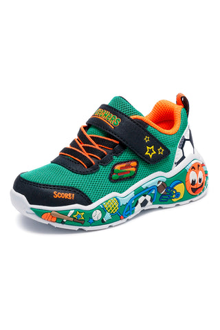 Sneaker Verde e Arancione con strap e grafica laterale Skechers Play Scene
