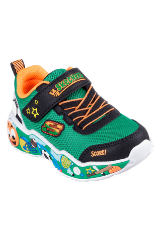 Sneaker Verde e Arancione con strap e grafica laterale Skechers Play Scene