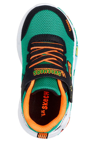Sneaker Verde e Arancione con strap e grafica laterale Skechers Play Scene