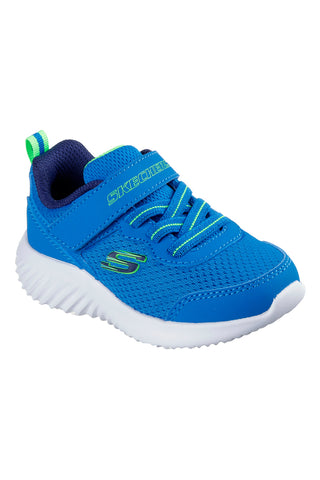 Sneakers blu con chiusura regolabile e suola leggera Skechers Bounder Techrox da Bambino