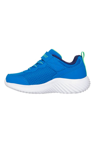 Sneakers blu con chiusura regolabile e suola leggera Skechers Bounder Techrox da Bambino