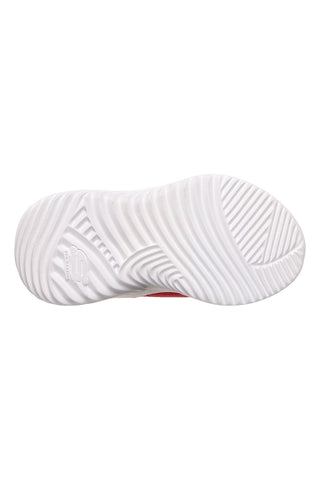 Rote Turnschuhe mit Riemen und elastischen Schnürsenkeln Skechers Bounder quantarun