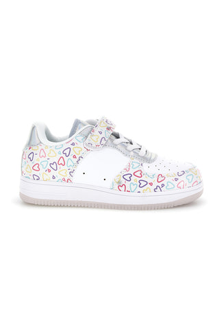Sneakers bianche con cuori Pitt kids K191562