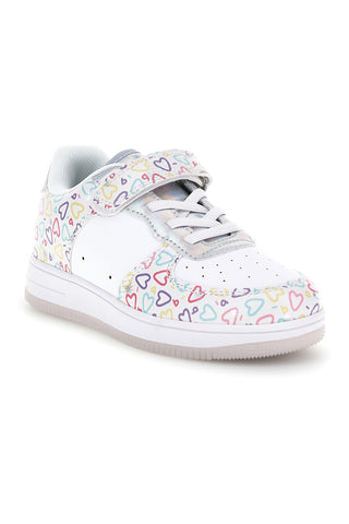 Sneakers bianche con cuori Pitt kids K191562