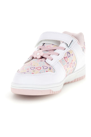 Rosa Turnschuhe mit mehrfarbigen Herzen Pitt Kinder K251309