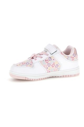 Rosa Turnschuhe mit mehrfarbigen Herzen Pitt Kinder K251309