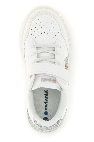 Sneakers bianco con strappi e inserti glitter Mkids MJ6005