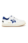 Sneakers bianco con strappi e inserti blu Mkids MJ6006