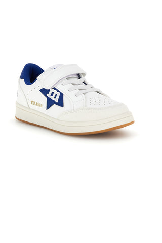 Sneakers bianco con strappi e inserti blu Mkids MJ6006
