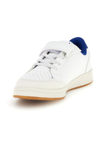 Sneakers bianco con strappi e inserti blu Mkids MJ6006